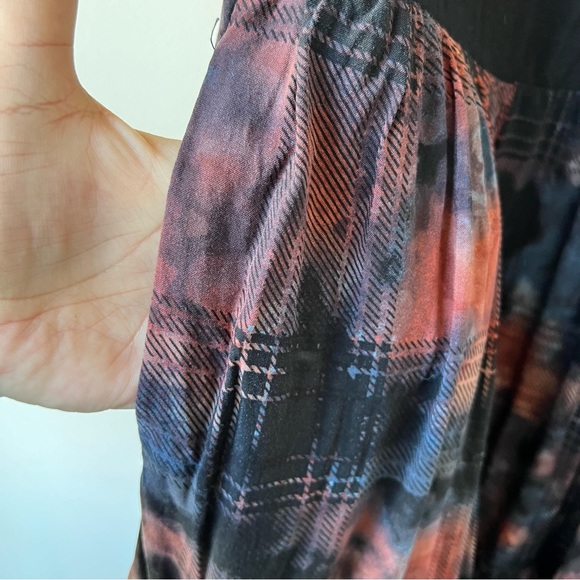 Torrid Tiered Midi Dress Super Soft Challis Multi Plaid Pockets Size 1 - Picture 3 of 8